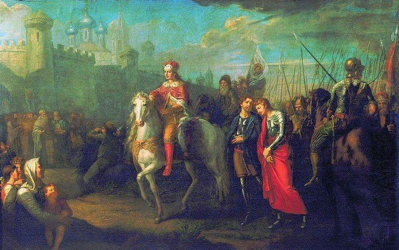 Grigoriy Ugryumov Alexander Nevsky in Pskov, after they victory over the Germans china oil painting image